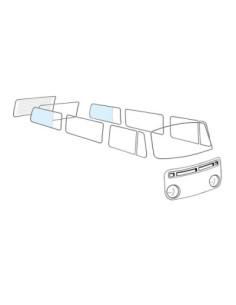 Stražnje bočno staklo 3/4 L/R, T2, 68-79