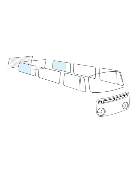 Stražnje bočno staklo 3/4 L/R, T2, 68-79