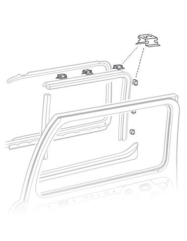 Pričvrsna kopča za prozorski kanal U-oblika
