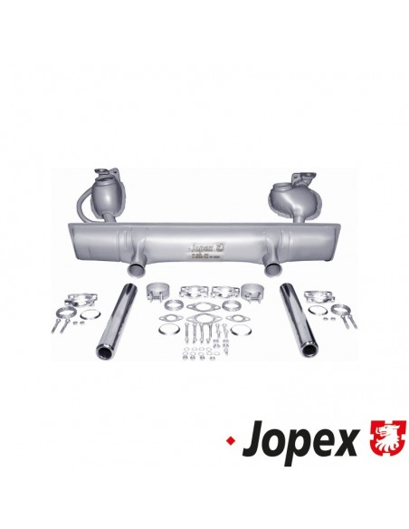 Complete exhaust kit with tail pipes and mounting kit, E/TÜV approved
