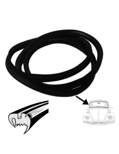 Seal for windscreen with groove for moulding