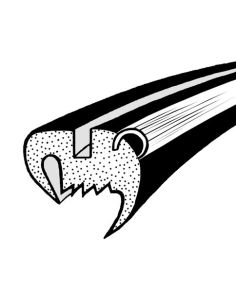 Seal for windscreen with groove for moulding 2