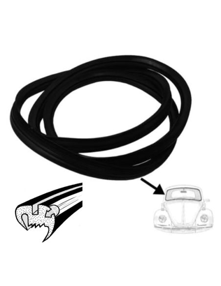Seal for windscreen with groove for moulding