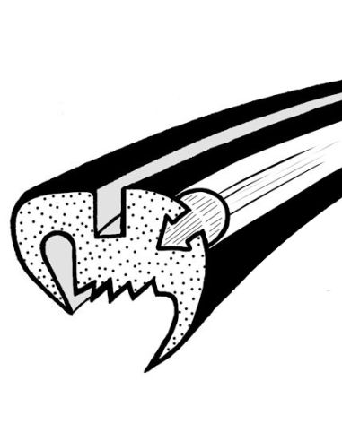 Seal for windscreen with groove for moulding