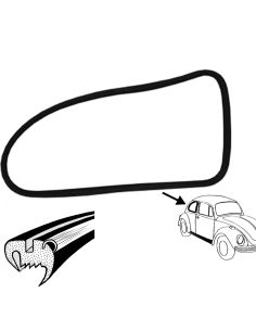 Tesnilo bočnega stekla, z utorom za aluminijasto letvico, -64, desno