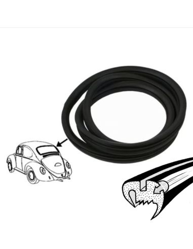 Rear window seal with groove for moulding, Brazil